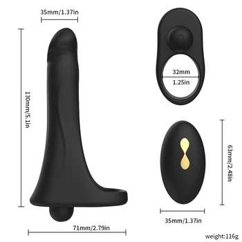 Diaľkové Ovládanie Popruh Na Penis S Vibrátorom Double Penetrácia Sexuálne Hračky Pre Páry Penis Vibračný Krúžok Na Penis Erekcie Pošvy Plug