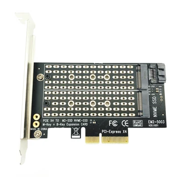 PCI Express PCIE, aby M2 Adaptér NVME SATA M. 2 SSD PCIE Adaptér NVME/SATA M2 PCI E Adaptér SSD M2 SATA PCI-E Karty Tlačidlo M + B Kľúč