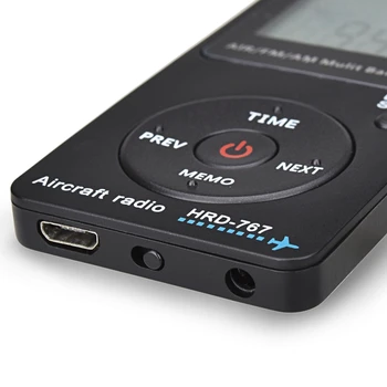HanRongDa HRD-767 Mini Pocket Rádio Lietadla Kapela Prijímač Prenosné Rádia, LCD Displej Zámok Tlačidlo FM/AM/VZDUCH Rádio s Slúchadlo