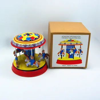 [Zábavné] Klasická kolekcia Retro Hodinky Vietor až Kovov Cín Výstroj High-koliesko Kolotoč hračky Mechanické hračky, detský baby darček