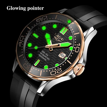 LIGE Hot Predaj Mužov Quatrz Náramkové hodinky Šport Pánske Hodinky Top Značky Luxusné Vodotesný Silikónový Hodiny Muž Relogio Masculino 2021