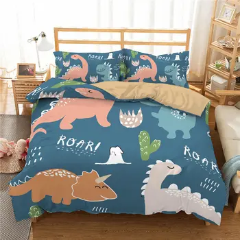 Dinosaurov Vytlačené Perinu obliečka na Vankúš 3D posteľná bielizeň Nastaviť Pre Deti, Dievča, Chlapec Jeden Twin Kráľovná Manželskou posteľou King Plnej Veľkosti Deka Kryt
