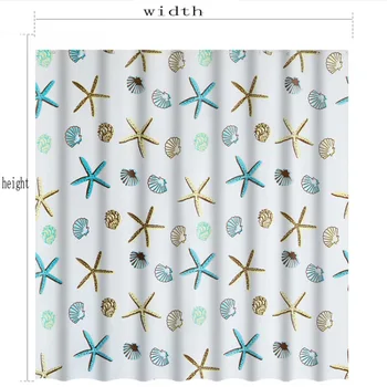 Nepremokavé Sprchový Záves Set s 12 Háčiky Vytlačené Hviezdice Kúpeľňa Záclony Polyester Textílie Vaňa Plesniam Dôkaz pre Home Decor
