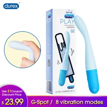 Durex G-Spot Slim Mäkké Silikónové Vibrátory Multi Rýchlosť Análny Stimulátor Klitorisu Masér Dospelých Intímne Tovaru Sexuálne Hračky pre Ženy