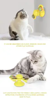 Cat Hračka veterný Mlyn Gramofónu Provokujúcej Interaktívnych hračiek pre mačky interaktívne s Catnip Mačka Škrabe Šteklenie Pet loptu hračky Mačka Dodávky