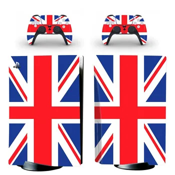 UK Národnej Vlajky PS5 Štandardný Disk Pokožky Nálepky Kryt Kotúča, pre PlayStation 5 Konzoly a 2 Radiče PS5 Pokožky Nálepky Vinyl