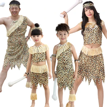 Halloween Deti leopard savage barbar croods flintstones primitívne sexy indiánske oblečenie kostým karnevalové kostýmy pre mužov fantázie
