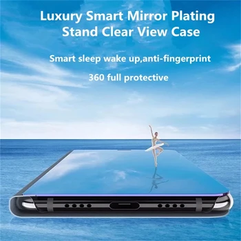 Zrkadlo Flip puzdro Pre Xiao Redmi Poznámka 10 9 Pro Max 10S 9S 8T 8 7 K40 K30 K20 Smart Prípadoch Mi 11 10 TON 10 Lite Poco X3 NFC M3 Kryt