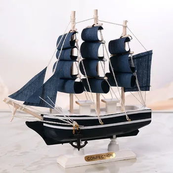 Drevená Plachetnica Štýle Stredomoria Domáce Dekorácie Ručne Vyrezávané Námorných Lodí Model Darček FBS889