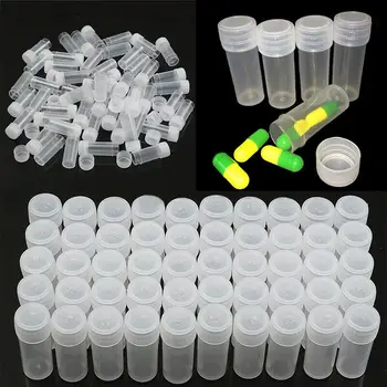 300Pcs/veľa 5ml Plastové Vzorky Fľaše Mini Jasné, Skladovanie Ampulky Prípade Tabletky, Kapsule Nádob na Skladovanie Pohárov Skúmavky Hrniec Na Veko