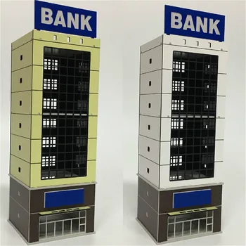 1:150 1:144 N Rozsahu Výstavba Architektonický Model Budovy Banky ABS Plast budovy Montáž Na Vlak Železničnej Príslušenstvo