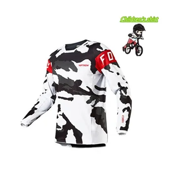 Deti Off Road ATV Racing T-shirt som Fox Downhill Bike Jersey Motocross MTB Kamufláž Chlapci D