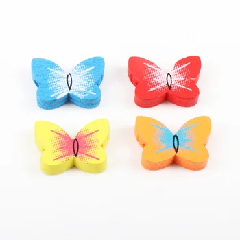 Zmiešané Krásny Motýľ Drevené Dištančné Korálky Pre Šperky, takže DIY 19x15mm 30pcs