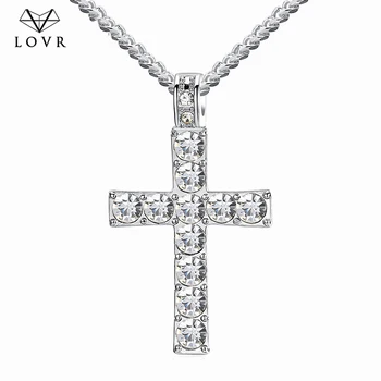 LOVR náhrdelníky pre ženy Módny Prívesok kríž krištáľové šperky Dievča zirkón zlato Strieborná Farba Dlhé kúzlo náhrdelník šperky Darček