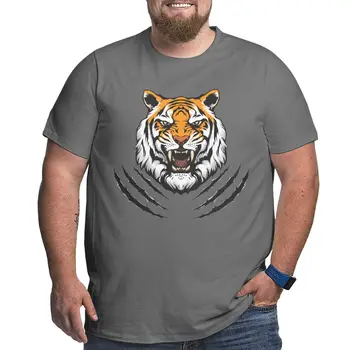 Kanpa Bavlna, 3D Tiger Tričká pre Veľkých Mužov Vzor Mužov Oblečenie Cvičenie Topy Nadrozmerné Biele tričko Plus Veľkosť 5XL