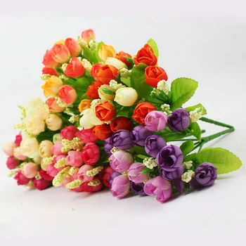 15 Falošné Kvet Rosebuds Umelé Kvety, Svadobné Dekorácie, Doplnky, Kvety Strany Domova Krytý Falošné Kvet Darček