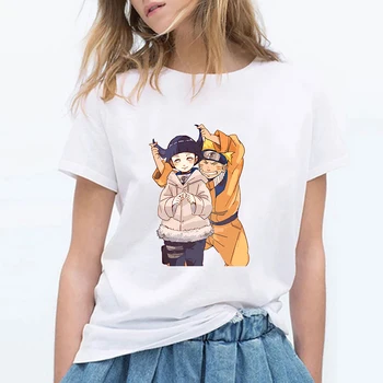 2021 Naruto Manga Ženy T-shirt Estetické Oblečenie O-krku, Krátke Rukávy Harajuku Anime Unisex Streetwear Páry Nadrozmerná T Tričko