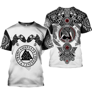 2021 Najnovšie Viking Symbol Vytlačené T-shirt pánske Letné Krátke rukávy Harajuku T-shirt pánske Ulice, Hip-hop Unisex tričko Top 01