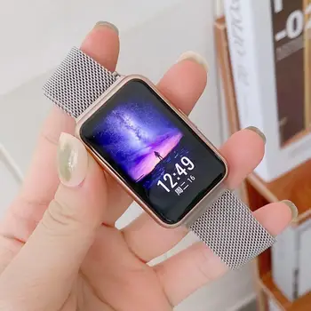 Magnetické Slučky Pásmo Pre Huawei Sledovať FIT Smart watchband Príslušenstvo Zápästí náramok z nerezovej ocele kovové correa huawei uchytenie Popruhu