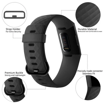 Silikónový Pásik na Zápästie Pre Fitbit Poplatok 4 3 Smart Band Náramok Na Nosenie trochu Charge3 Charge4 Sledovať Kožený Opasok Náramok na Zápästie