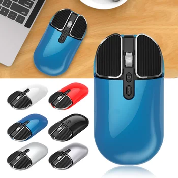 Bluetooth-kompatibilné 5.1+2.4 G Wireless Dual Dobíjacia Myš Optická USB Herný Počítač Charing Mause PC Myš pre Mac, ipad