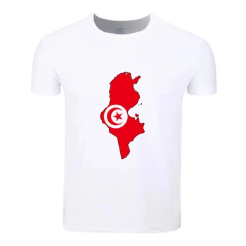 Tunisko Vlajky, Mapy, Módy Bavlna Veľká Veľkosť Študentov Letné Tričko Krátky Rukáv Muži Ženy Chlapci Dievčatá Tričko Tees Deti Tshirt