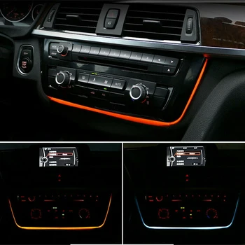 Pre -BMW 3 4 Série F30 F31 F34 F82 M3 M4 Auto stredovej Konzoly AC Rádio Panel LED Pásy Okolitého Svetla, Dual Color