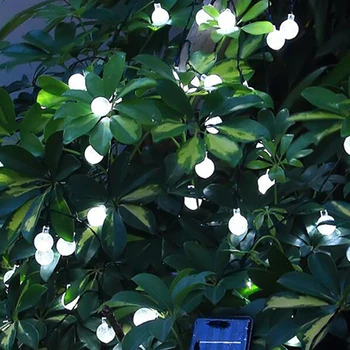 5M 6M Solárne Lampy String Loptu LED Vonkajšie Svetlo Flash Nepremokavé Víla Garland Svetlo Pre Záhradné Domov Vianoce Svadobné Dekorácie