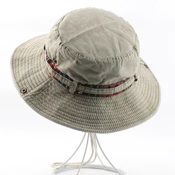 XdanqinX Lete Novej pánskej Vedierko Hat Skladacia Panama Rybárske Spp Umyté Bavlna Ploché Spp Lezenie Klobúky Vietor Lano Pevne Pláž Hat