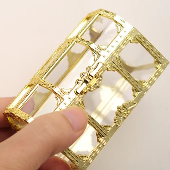 Horúce Mini Treasure Box Akryl Transparentný Úložný Box Crystal Gem candy Organizátor Hrudníka Šperky Trinket Box Svadobné Dary Hostí