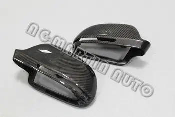 Carbon fiber úplné nahradenie klipy dvere auta bočné zrkadlá čiapky kryt spätného zrkadla na Audi A4 A5 B8 A3 B7 A6 C6 Q3