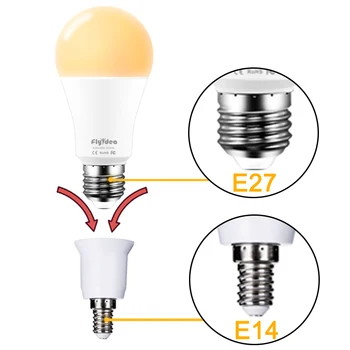 E14 na E27 LED Lampa base Žiarovka Pätica S Svetlo Držiteľ Prevodníky PC+ hliníkové Biele osvetlenie v Domácnosti príslušenstvo