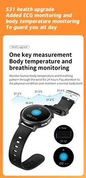 2021 smart hodinky EKG PPG Fitness Tracker 24 hodín Srdcového tepu teplota počasie kalórií budík pre mužov, ženy