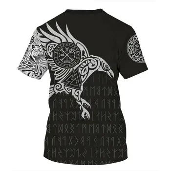 2021 najnovšie Viking symbol 3D vytlačené T-shirt pánske letné krátke rukávy Harajuku T-košele pánske ulice, hip-hop unisex topy