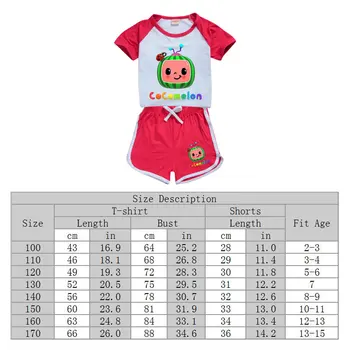 Cocomelon Šport Nastaviť Pre Dospievajúci Chlapec Dievča Handričkou Lete Dieťa Bavlna Cartoon T Shirt Top+Šortky 2pc Oblečenie Dieťa Tepláková súprava