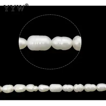 3-4 mm, Biela Prírodné Sladkovodné Perly Korálky Šperky, Perly Korálky Voľné Perly Pre Diy Handmade Náramok, Náhrdelník 0.8 mm 15 Palcov