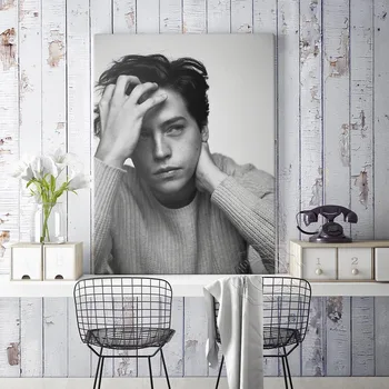 Cole Sprouse Filmová Hviezda Plagát Retro Móde Kryt Čierna Biela Plagáty Riverdale Wall Art Decor Cole Sprouse Tlač Samolepky Na Stenu