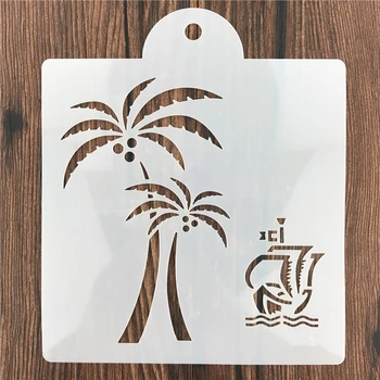 Coconut tree Loď Tiramisu Prípravky Na Tortu Formy Výzdoby Pečenie Formy Nástenné Maľby Album Razba DIY Plavidlá Nástroj