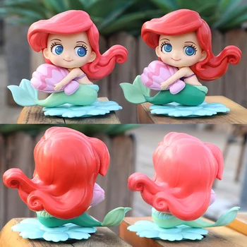 Disney 8cm Morská víla Princezná Cartoon Akcie Obrázok Anime Kolekcia Mini Figúrka bábika mini deti Hračka model pre dieťa dievča, darček
