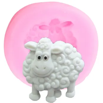 3D Ovce Silikónové Formy Zvierat Dieťa Narodeniny Cupcake Vňaťou Čokoládový Fondant Plesne Cake Zdobenie Nástroje Živice Hliny Candy Formy