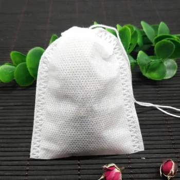 Teabags 5,5 X 7 CM potravinársky Prázdne Parfumované Čajové vrecúška Infuser S Reťazcom Liečiť Tesnenie Filtračný Papier Pre Bylina Sypaného Čaju Bolsas De Te