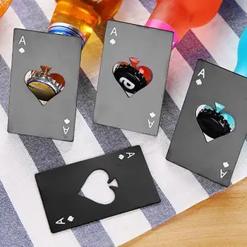 Nové Mini Spade Poker Čierna/Strieborná Pivo Otvárač Osobné Nehrdzavejúcej Ocele Úverové Otvárač Karty Piky Bar Nástroj