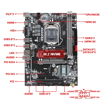 JGINYUE B75 doske LGA 1155 set kit s Xeon E3 1230 V2 procesora a pamäťových modulov DDR3 16GB(2*8GB) Ploche pamäť B75M-VH PLUS