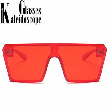 Vintage Nadrozmerné Okuliare Ženy Muži Retro Námestie Flat Top Slnečné Okuliare Značky Deisgn Transparentné Okuliare gafas de sol UV400
