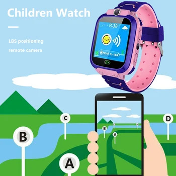 Otázka 12 Deti Smartwatch Nepremokavé Hovoru Sledovať SOS Anti Stratil Tracker Smart Hodinky pre Deti Darček