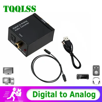 TQQLSS USB DAC Digitálneho Na Analógový Audio Prevodník Audio Toslink Koaxiálny Signál Na RCA R/L Audio Dekodér SPDIF ATV DAC Zosilňovač