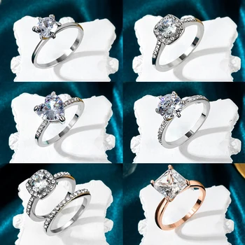 Jednoduché Luxusné Crystal Zapojenie Pazúry Krúžok pre Ženy, Módne, Elegantné AAA Biely Zirkón Snubné Prstene 2021 Trend Žena Jewerly