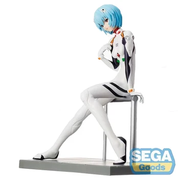 Sega Eva Evangelion Obrázok Ayanami Rei Jazdy Vyhovovali Sedí držanie tela 17 cm Zbierka Anime Obrázok Modelu Deti Hračky