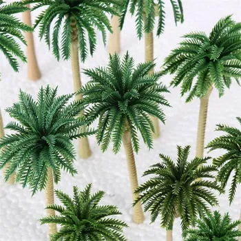 15pcs Plastové Palma Diorama Scenérie Model Umelých Rastlín Simulácia Coconut Tree Piesku Tabuľka Model Taktické Prop Domova