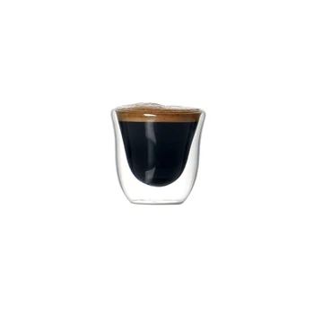 Sada 2 80ml tepelne odolné dvojité murované sklo káva hrnček na espresso, latte čajových šálok